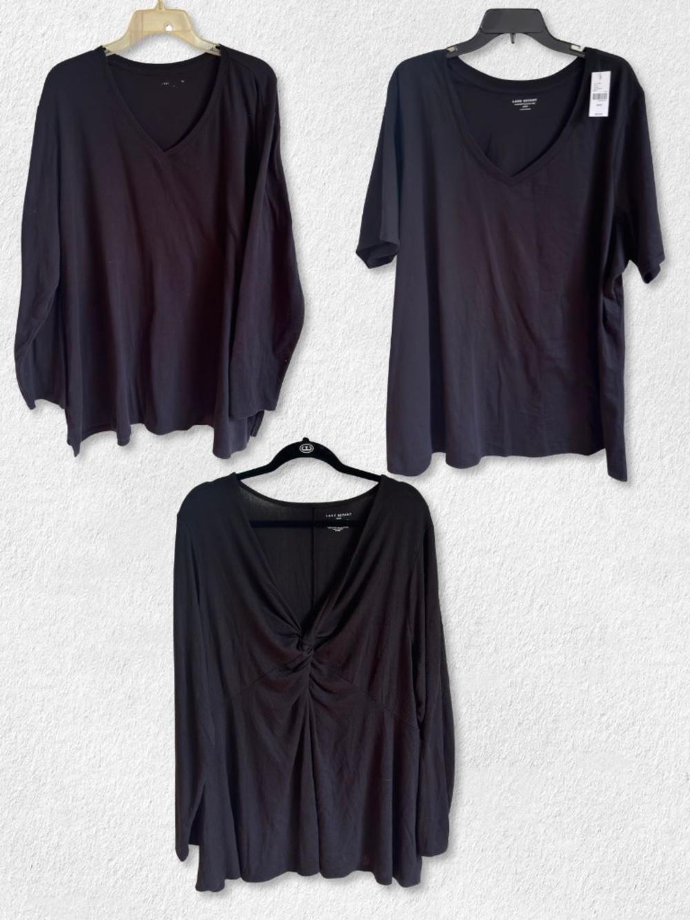 Lane Bryant V-Neck Black Tee Bundle (3-Pack) | Size 26/28 Plus - NWT & GUC